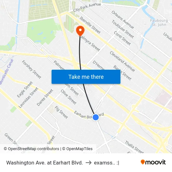 Washington Ave. at Earhart Blvd. to examss.. :| map