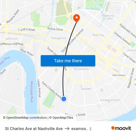 St Charles Ave at Nashville Ave to examss.. :| map