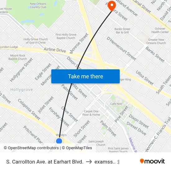 S. Carrollton Ave. at Earhart Blvd. to examss.. :| map