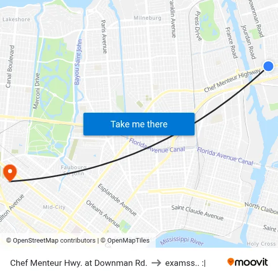 Chef Menteur Hwy. at Downman Rd. to examss.. :| map