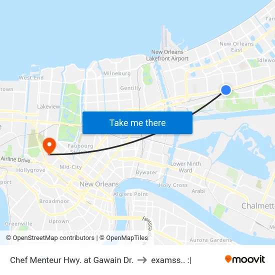 Chef Menteur Hwy. at Gawain Dr. to examss.. :| map