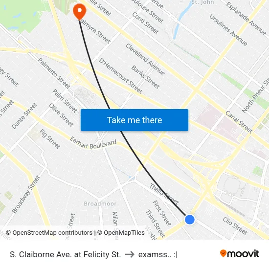 S. Claiborne Ave. at Felicity St. to examss.. :| map