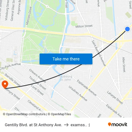 Gentilly Blvd. at St Anthony Ave. to examss.. :| map