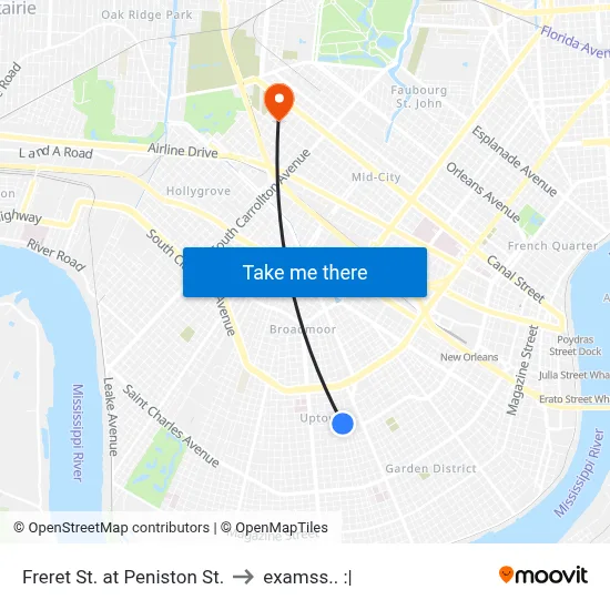 Freret St. at Peniston St. to examss.. :| map