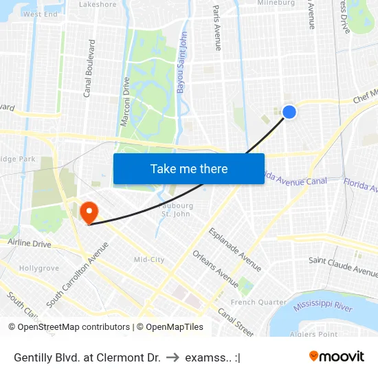 Gentilly Blvd. at Clermont Dr. to examss.. :| map