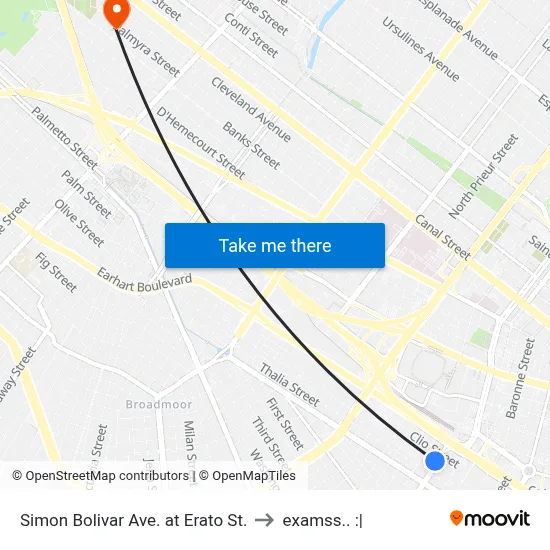 Simon Bolivar Ave. at Erato St. to examss.. :| map