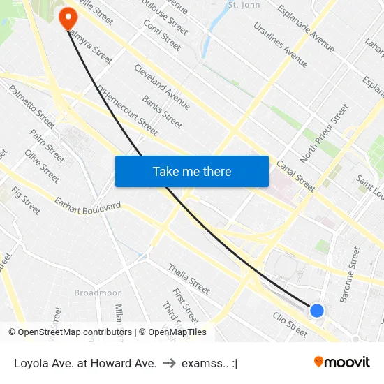 Loyola Ave. at Howard Ave. to examss.. :| map