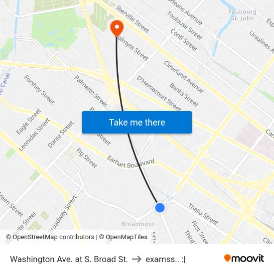 Washington Ave. at S. Broad St. to examss.. :| map