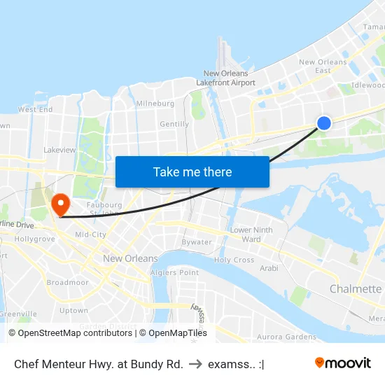 Chef Menteur Hwy. at Bundy Rd. to examss.. :| map