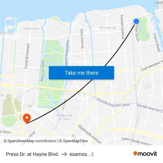Press Dr. at Hayne Blvd. to examss.. :| map