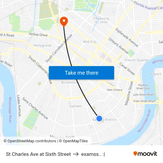 St Charles Ave at Sixth Street to examss.. :| map