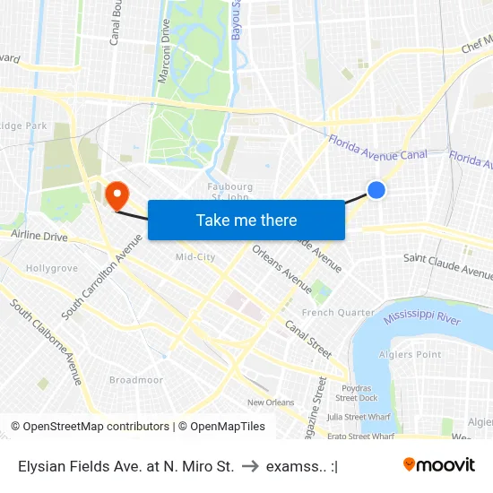Elysian Fields Ave. at N. Miro St. to examss.. :| map