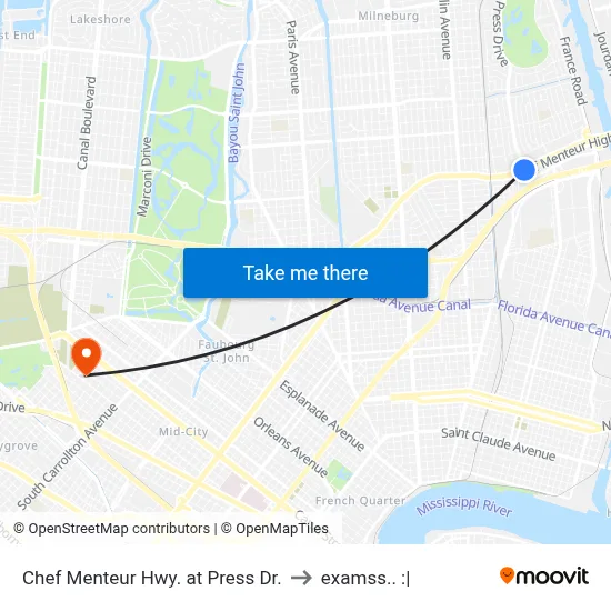 Chef Menteur Hwy. at Press Dr. to examss.. :| map