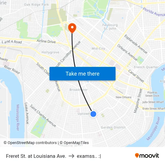 Freret St. at Louisiana Ave. to examss.. :| map