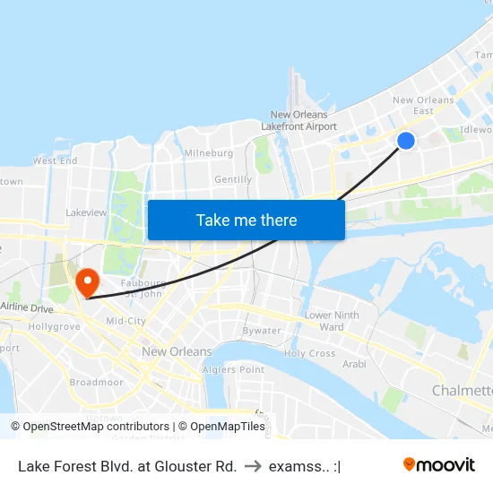 Lake Forest Blvd. at Glouster Rd. to examss.. :| map
