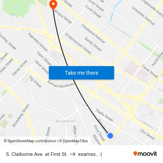 S. Claiborne Ave. at First St. to examss.. :| map