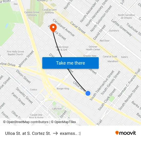Ulloa St. at S. Cortez St. to examss.. :| map
