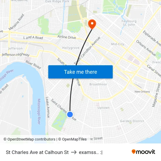 St Charles Ave at Calhoun St to examss.. :| map