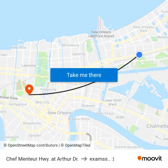 Chef Menteur Hwy. at Arthur Dr. to examss.. :| map