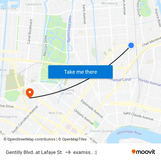 Gentilly Blvd. at Lafaye St. to examss.. :| map