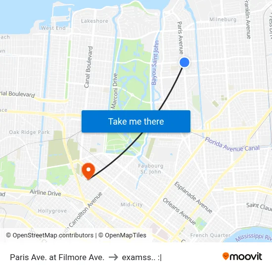 Paris Ave. at Filmore Ave. to examss.. :| map