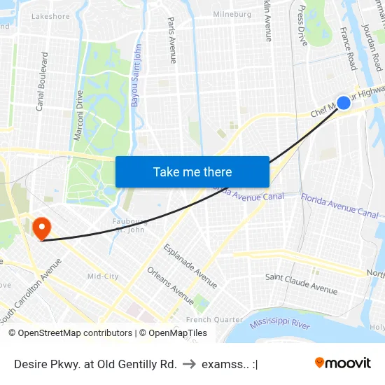 Desire Pkwy. at Old Gentilly Rd. to examss.. :| map