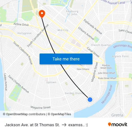 Jackson Ave. at St Thomas St. to examss.. :| map