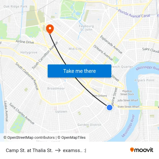 Camp St. at Thalia St. to examss.. :| map