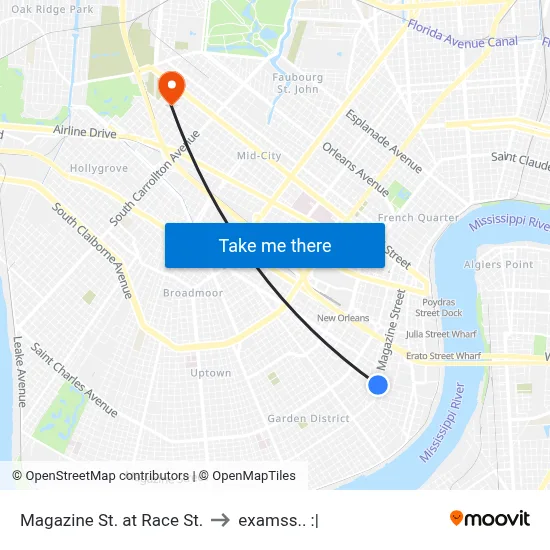 Magazine St. at Race St. to examss.. :| map