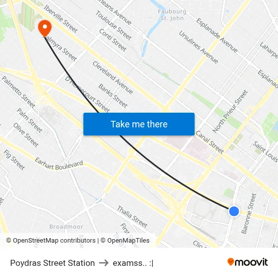 Poydras Street Station to examss.. :| map