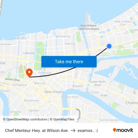 Chef Menteur Hwy. at Wilson Ave. to examss.. :| map