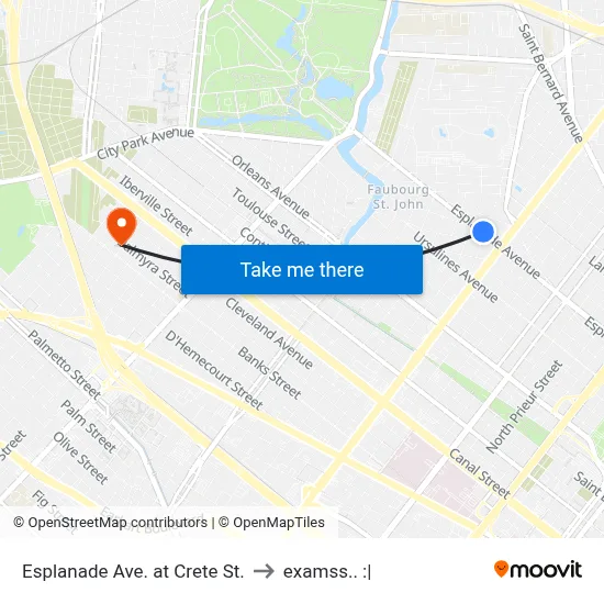 Esplanade Ave. at Crete St. to examss.. :| map