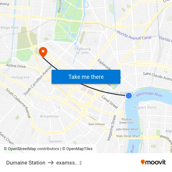 Dumaine Station to examss.. :| map