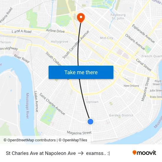 St Charles Ave at Napoleon Ave to examss.. :| map