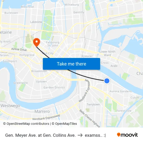 Gen. Meyer Ave. at Gen. Collins Ave. to examss.. :| map
