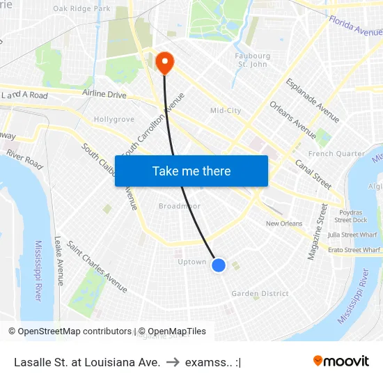Lasalle St. at Louisiana Ave. to examss.. :| map