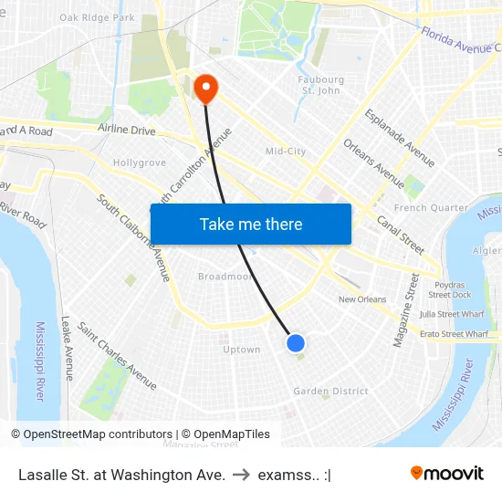 Lasalle St. at Washington Ave. to examss.. :| map