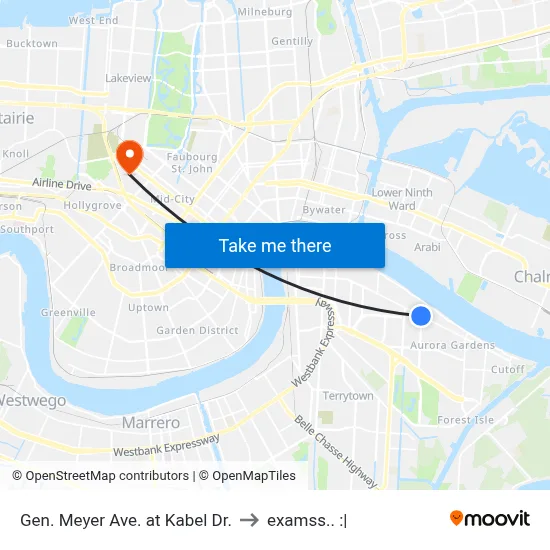 Gen. Meyer Ave. at Kabel Dr. to examss.. :| map