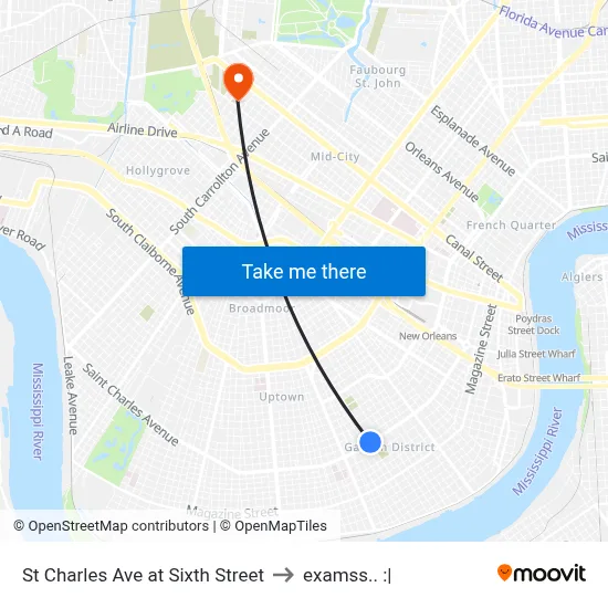 St Charles Ave at Sixth Street to examss.. :| map