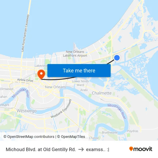Michoud Blvd. at Old Gentilly Rd. to examss.. :| map
