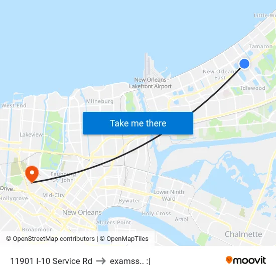 11901 I-10 Service Rd to examss.. :| map