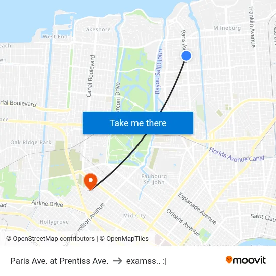 Paris Ave. at Prentiss Ave. to examss.. :| map