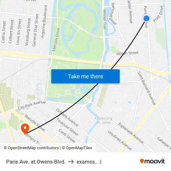 Paris Ave. at Owens Blvd. to examss.. :| map