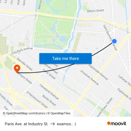 Paris Ave. at Industry St. to examss.. :| map