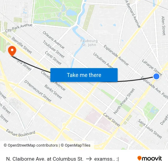 N. Claiborne Ave. at Columbus St. to examss.. :| map