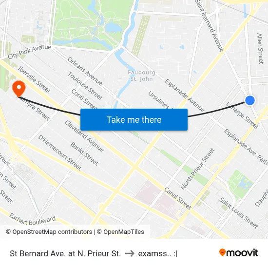 St Bernard Ave. at N. Prieur St. to examss.. :| map