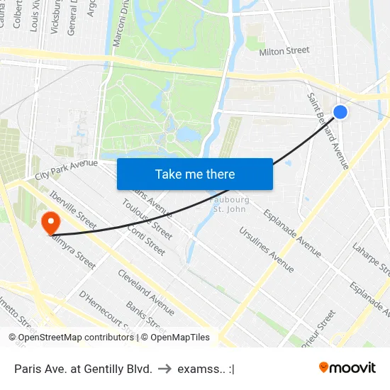 Paris Ave. at Gentilly Blvd. to examss.. :| map