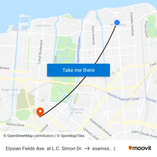 Elysian Fields Ave. at L.C. Simon Dr. to examss.. :| map