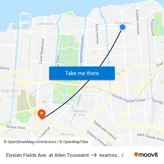 Elysian Fields Ave. at Allen Toussaint to examss.. :| map