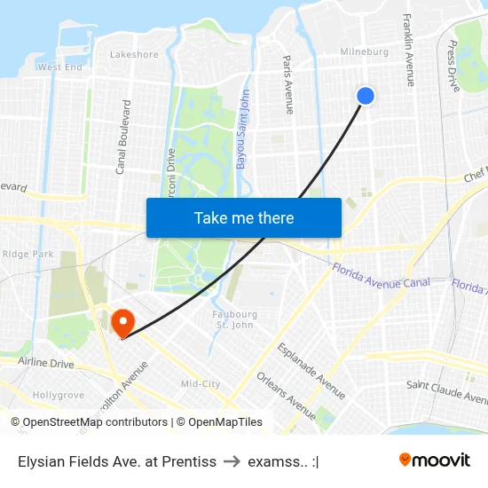 Elysian Fields Ave. at Prentiss to examss.. :| map
